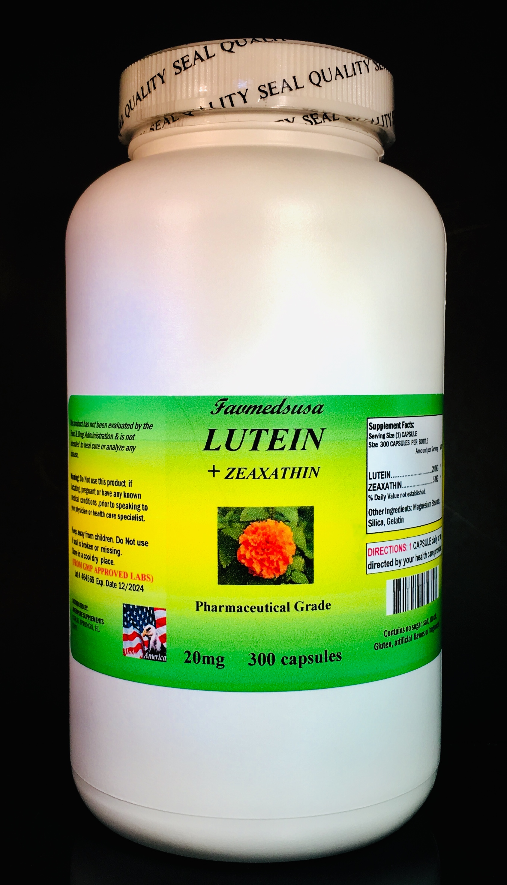 Lutein 20mg +Zeaxanthin - 300 capsules